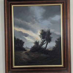 Atmospheric Vintage Dutch Oil Painting