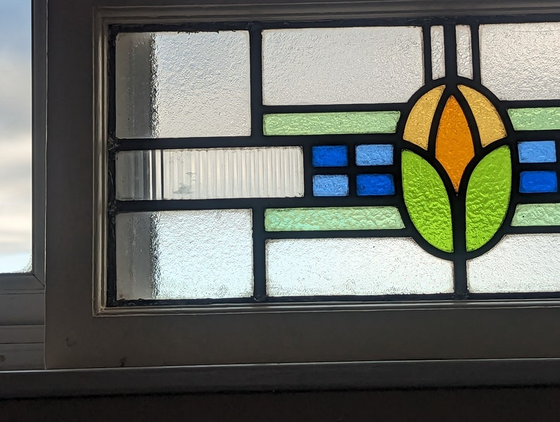 Renovated Superb Vintage Stained Glass Panel Etsy