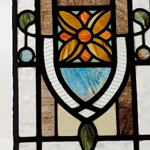 Renovated Decorative Compact 1920&#39;s Stained Glass Panel