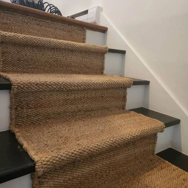 Natural Jute Runner stair Runner Self Fit Stair Runner hemp Etsy