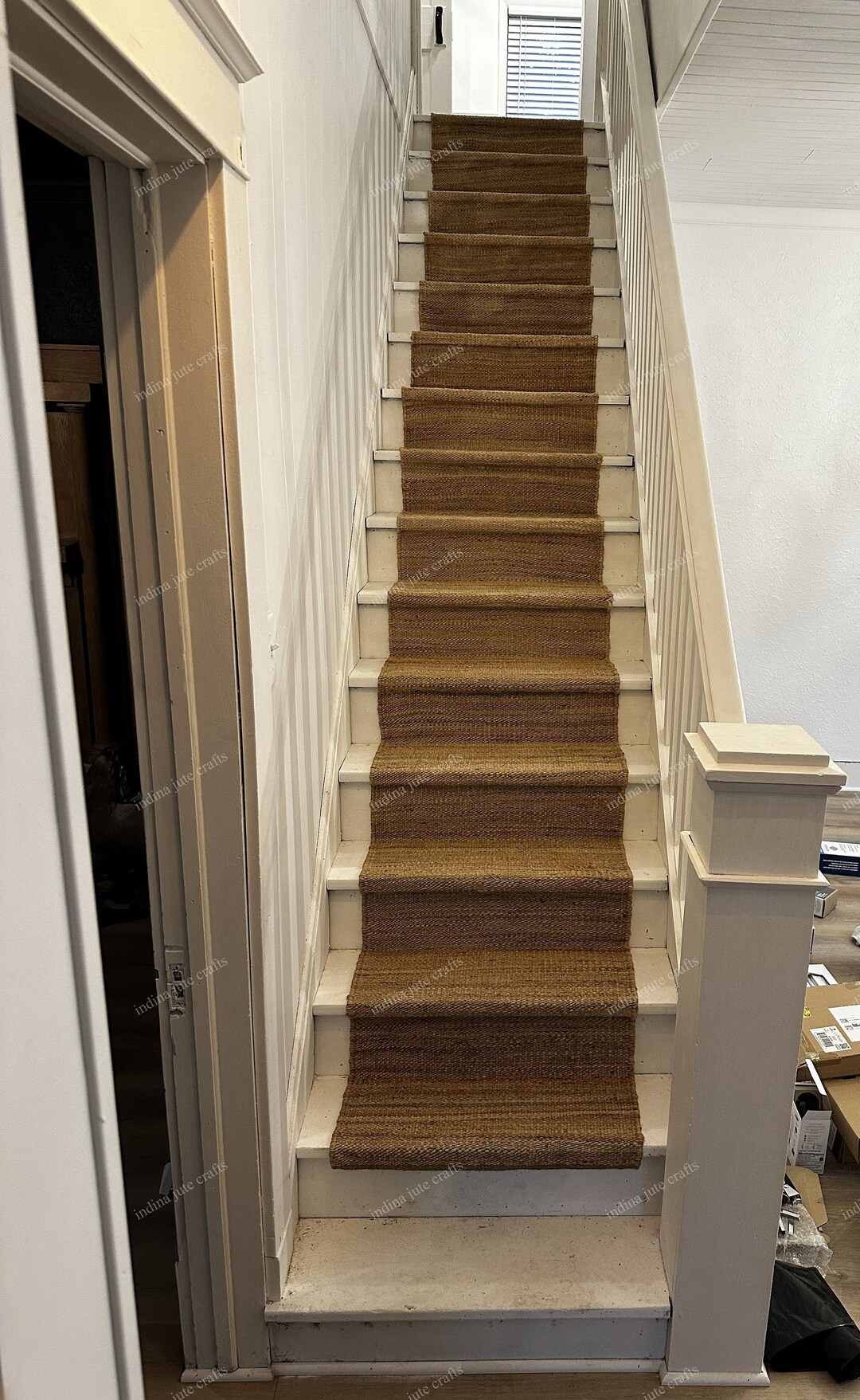 Natural Jute Runner ,stair Runner, Self Fit Stairs Runner, Hemp Jute