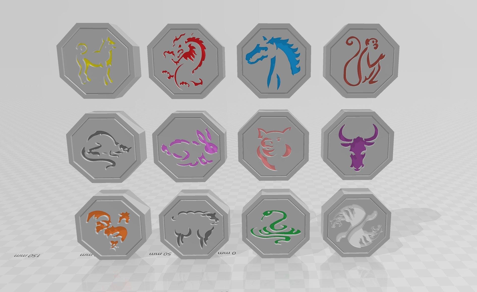 Jackie Chan Adventures Zodiac Talismans 3d models