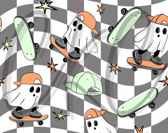 スケーターゴースト スナップバック ハロウィン シームレスファイル