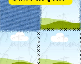 Denim Patchwork Leinwand Rahmen Vorlage