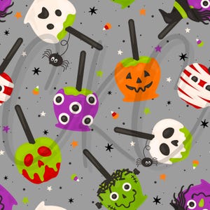 Halloween karamelläpplen/godis sömlös fil