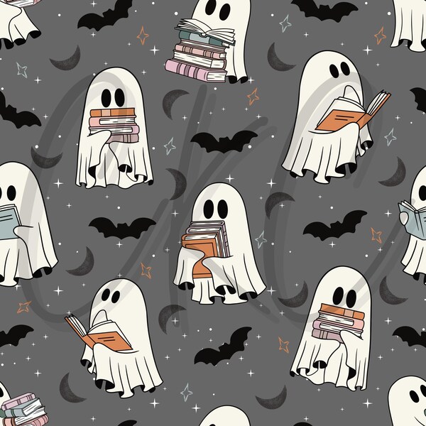 Bookish Geist-Halloween-nahtlose Datei