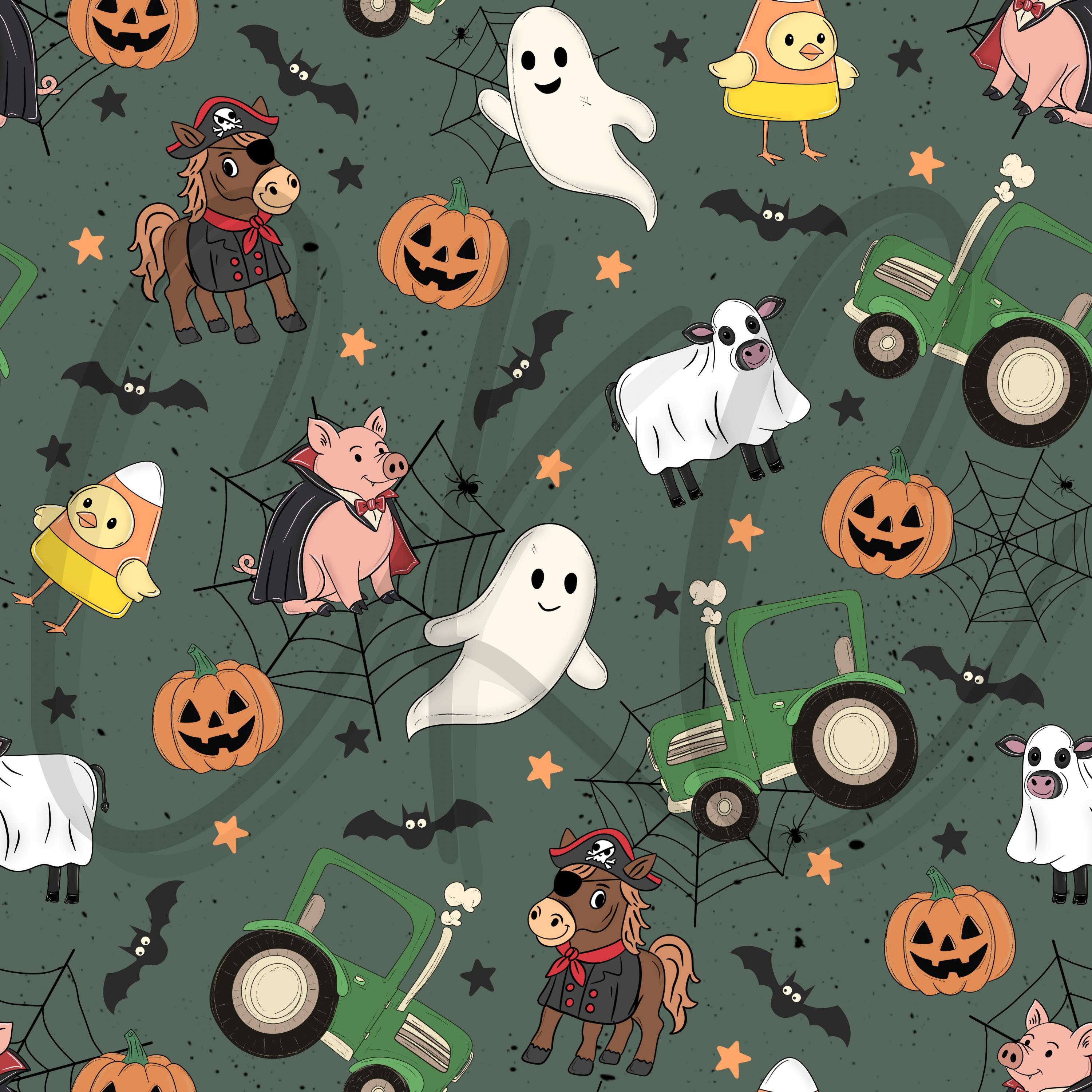 Halloween Spooky Farm Seamless File