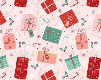 Pink Christmas Present Seamless File