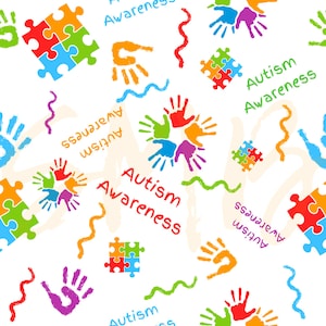 Autism Awareness/ Autism Acceptance Seamless Files. Infinity and puzzle piece symbols included