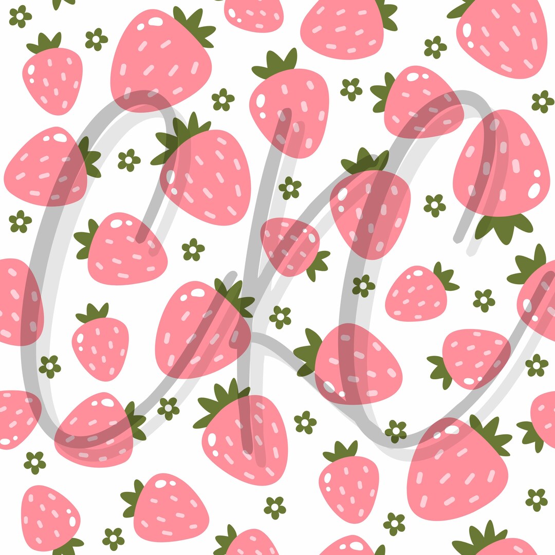 Pink and White Strawberry and Daisy Seamless File Digital Design - Etsy