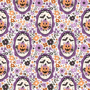 かわいい手描きのハロウィンコケットリボンフレーム花柄シームレスファイル