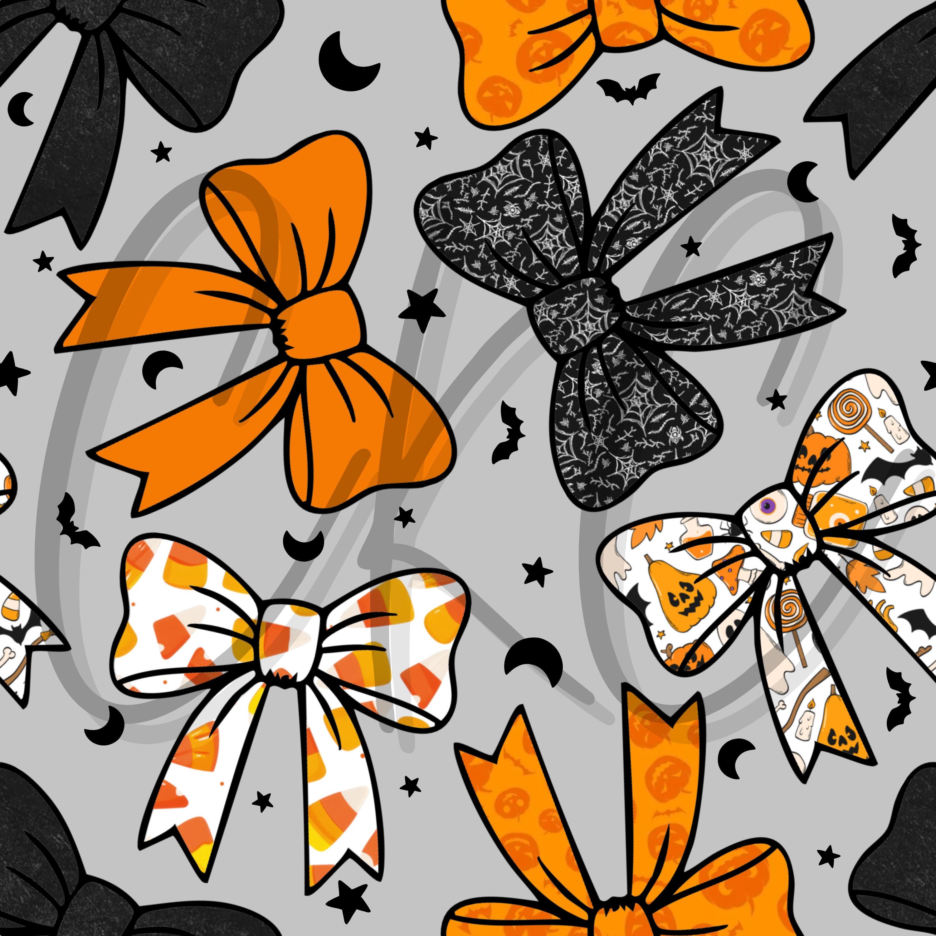 Halloween Coquette Bows Seamless Files Orange/black - Etsy