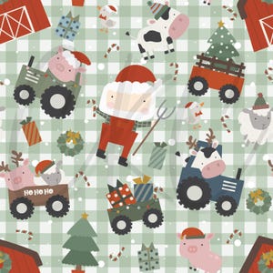 Christmas on the Farm Tractor Seamless File