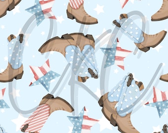 Western Patriotic Seamless Files Stars and Bows