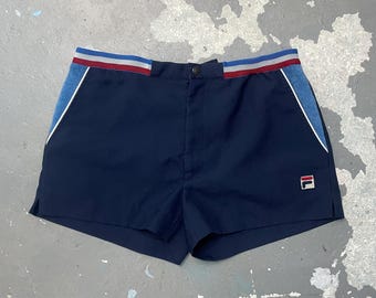 Vintage Fila Tennis Shorts Navy Blue Retro Sportswear Bjorn Borg Aesthetic Medium