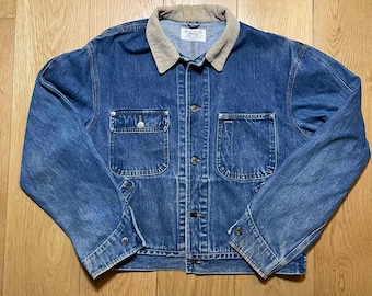 Vintage Polo Ralph Lauren Denim Jacket with Corduroy Collar Large