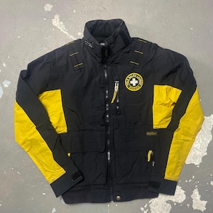 Vintage Polo Ralph Lauren Black Yellow Outdoor Technical Jacket