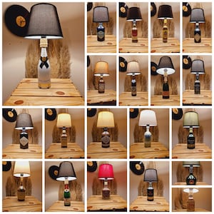 Wish table lamp as upcycling bottle lamp gift lamp bottle whisky gin rum bottle unique DIY Christmas gift idea mom dad