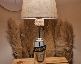 Aperol Lampe, Aperol Geschenk, Aperol Tischlampe, Aperol Unikat, Aperol Gift, Aperol Upcycling, Aperol Flaschenlampe, Aperol Flasche, Glas