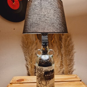 The Kraken Rum Lamp Bottle Gift Upcycling Table Lamp Bottle Lamp Lamp Bottle Bottlelamp