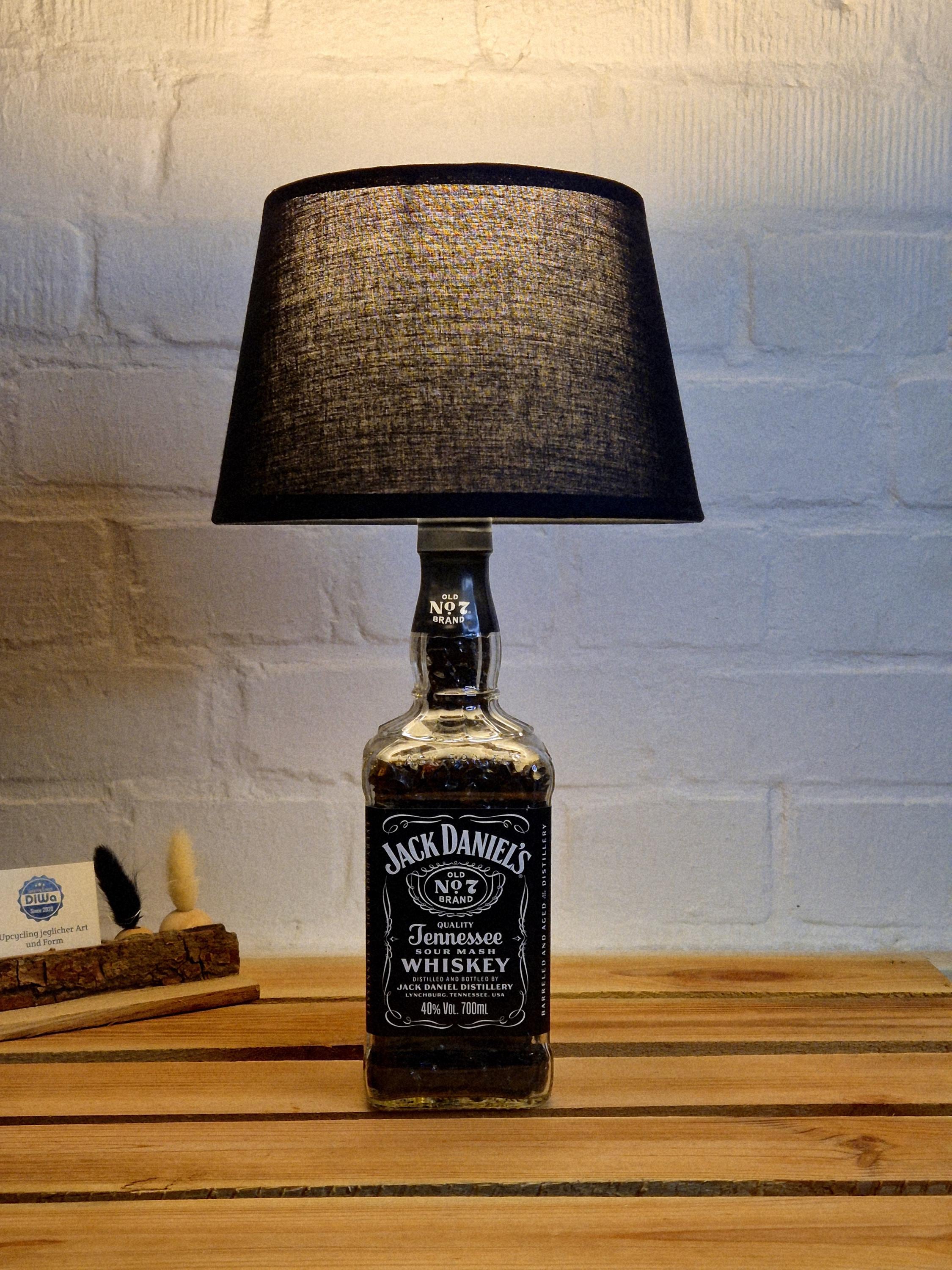 Upcycled Table Lamp Made From an Empty Jack Daniel's Whiskey