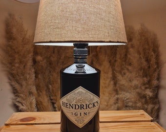 Hendricks Gin Lampe, Hendricks Gin Tischlampe, Hendricks Gin Gift, Hendricks Gin Geschenk, Hendricks Gin Upcycling, Hendricks Flaschenlampe