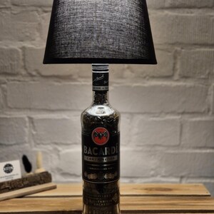 Bacardi Carta Negra Rum table lamp lamp bottle bottle lamp bottle lamp gift upcycling bottle