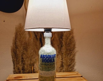 Vodka Absolut Flaschenlampe Lampe Flasche Geschenk Upcycling Tischlampe Lampenflasche