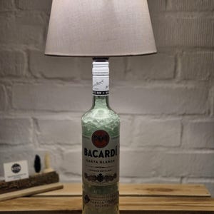 Bacardi Rum Lamp, Bacardi Rum Bottle Lamp Bacardi Lamp Bottle Upcycling, Gift, Bacardi Table Lamp, Bacardi Bottle Lamp, Gift, DIY