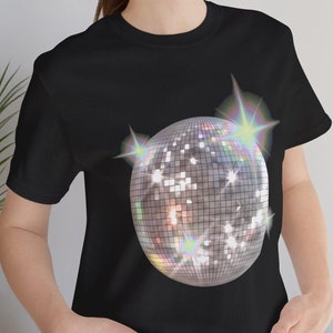 Disco Ball Shirt Retro T-Shirt Women&#39;s Mirrorball Shirt Aesthetic Teen Shirt Trendy T-Shirt