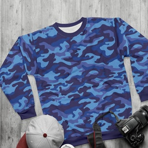 Blue camouflage sweatshirt best sale