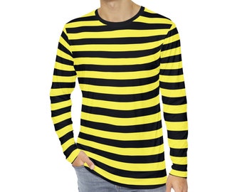 Black & Yellow Striped Shirt Team Colors Long Sleeve T-Shirt: Bee Cosplay Shirt