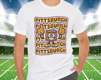 Camiseta de Pittsburgh, camiseta gráfica para fanáticos del fútbol, camiseta retro de mascota