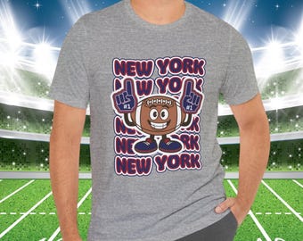 Camiseta de fútbol de Nueva York, camiseta gráfica, camiseta retro de mascota