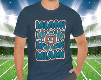 Camiseta de Miami con gráfico de fútbol retro, estilo vintage, para mascota