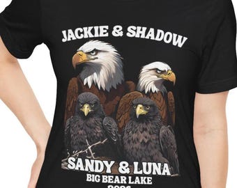 Camiseta Jackie & Shadow 2026 Sandy y Luna Regalo para amantes del águila calva Camiseta gráfica de aguilucho bebé de Big Bear Lake