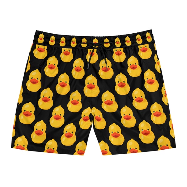 Rubber Duck Swim Trunks Funny Swim Shorts Noir & Jaune Swim Trunks Rubber Duck Hommes Mi-Longueur Swim Trunks Duck Maillot de bain Duck Maillots de bain