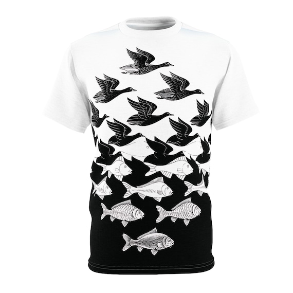 MC Escher Inspired T-shirt: Optical Illusion Art - Etsy
