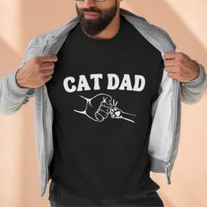 Cat Dad Sweatshirt Cat Father&#39;s Day Gift Gift From Cat To Dad Sweater Trendy Cat Dad Sweatshirt Cat Fist Bump Sweatshirt
