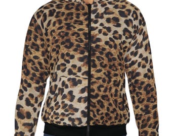 Leopard Zip Hoodie Fur Print Hoodie Cheetah Print Jacket