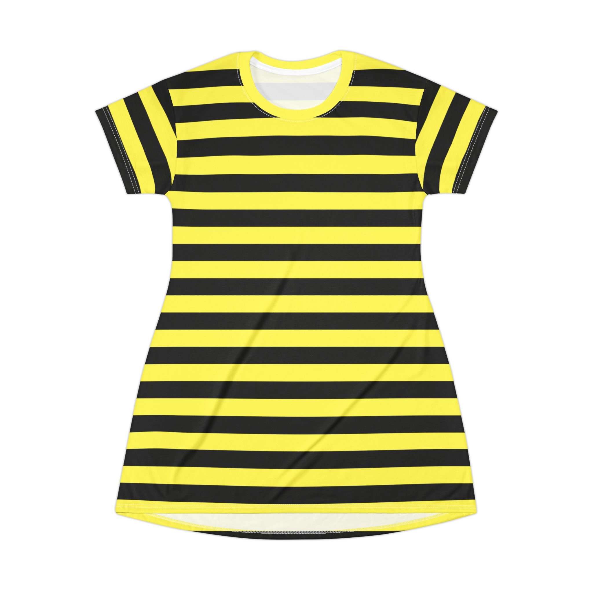 Black & Yellow Striped Dress: Team Colors Women's Bumble Bee Skater Dress