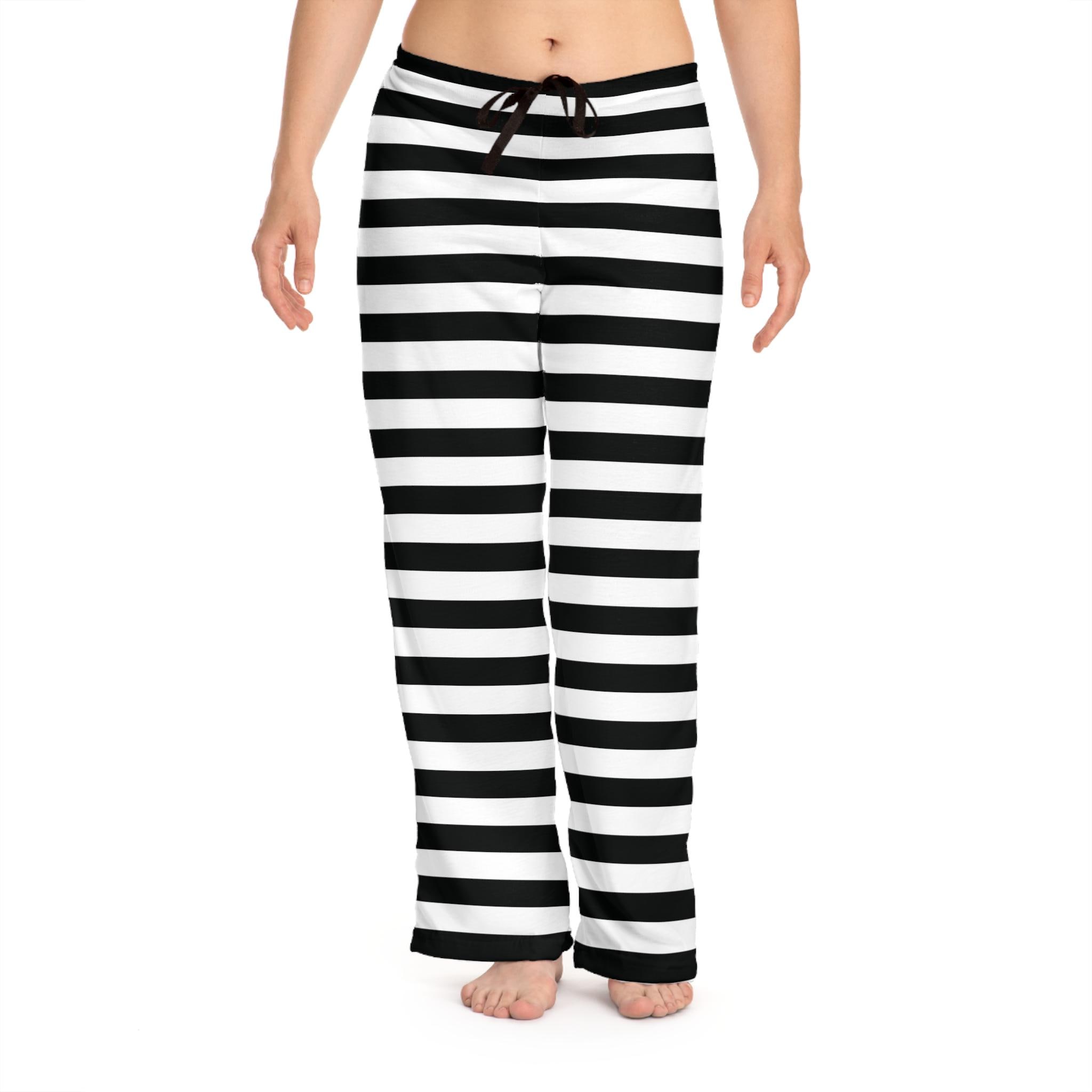 Striped Pajama Pants: Women's Black & White Gothic Pjs - Etsy