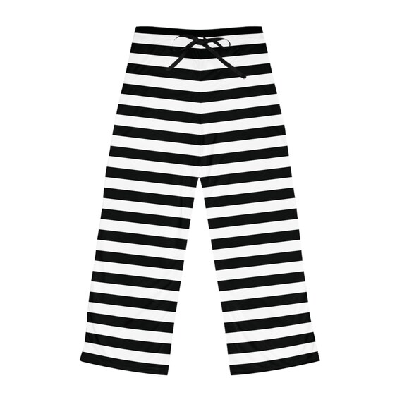 Striped Pajama Pants: Women's Black & White Gothic Pjs - Etsy