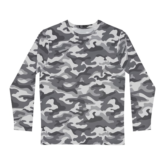 Camiseta de camuflaje gris para hombre Camiseta de camuflaje de manga larga Camiseta gris para hombre Regalo para el Etsy Espana