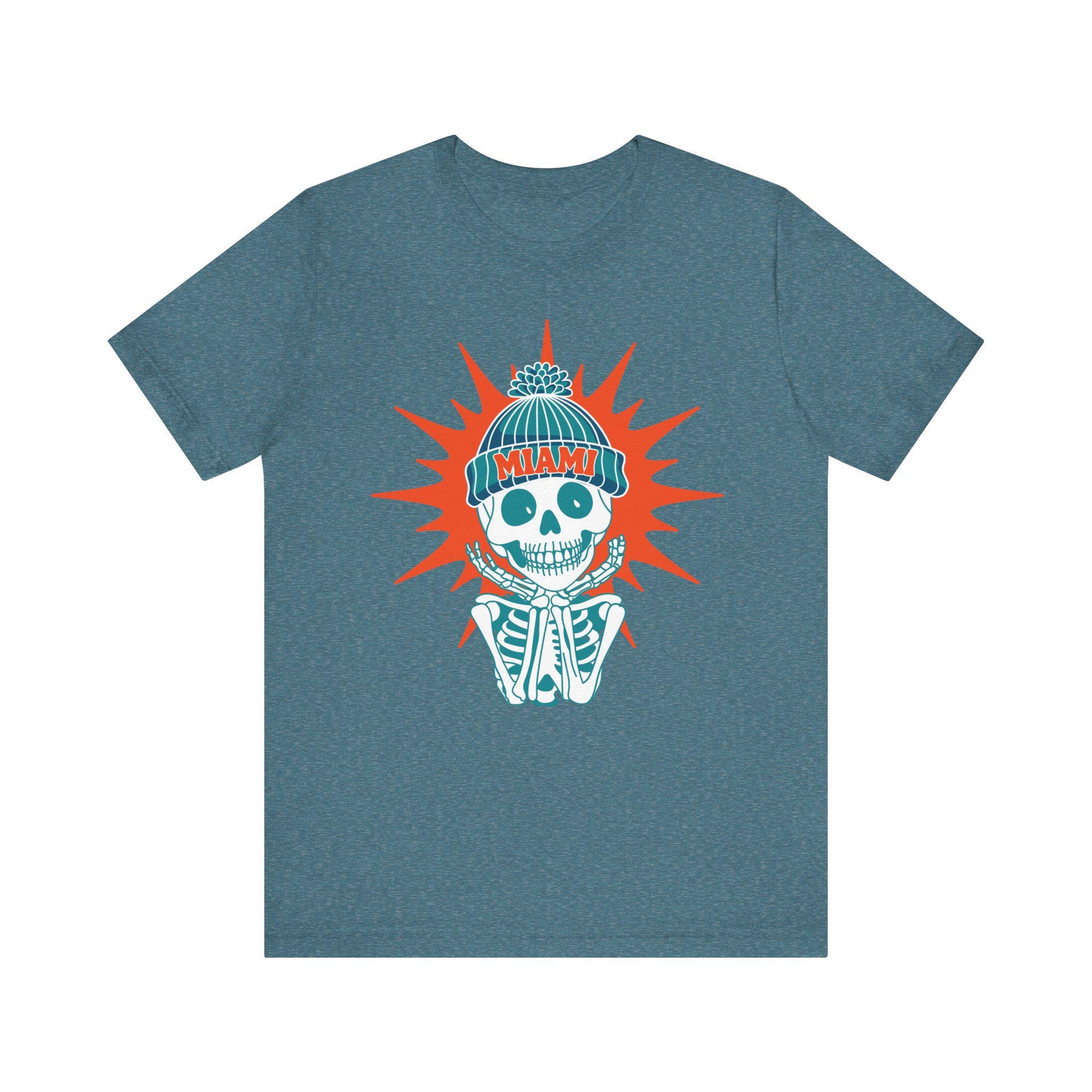 マイアミ フットボールファン Tシャツ トレンディ スケルトン