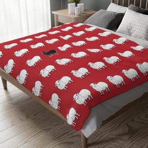 Sheep Blanket Black Sheep Throw Blanket Black Sheep Minky Blanket Black Sheep Bedding Gift Idea Gift For Her