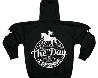 Cowgirl Horse Lover Zip Hoodie: Equestrian Farm Life Jacket