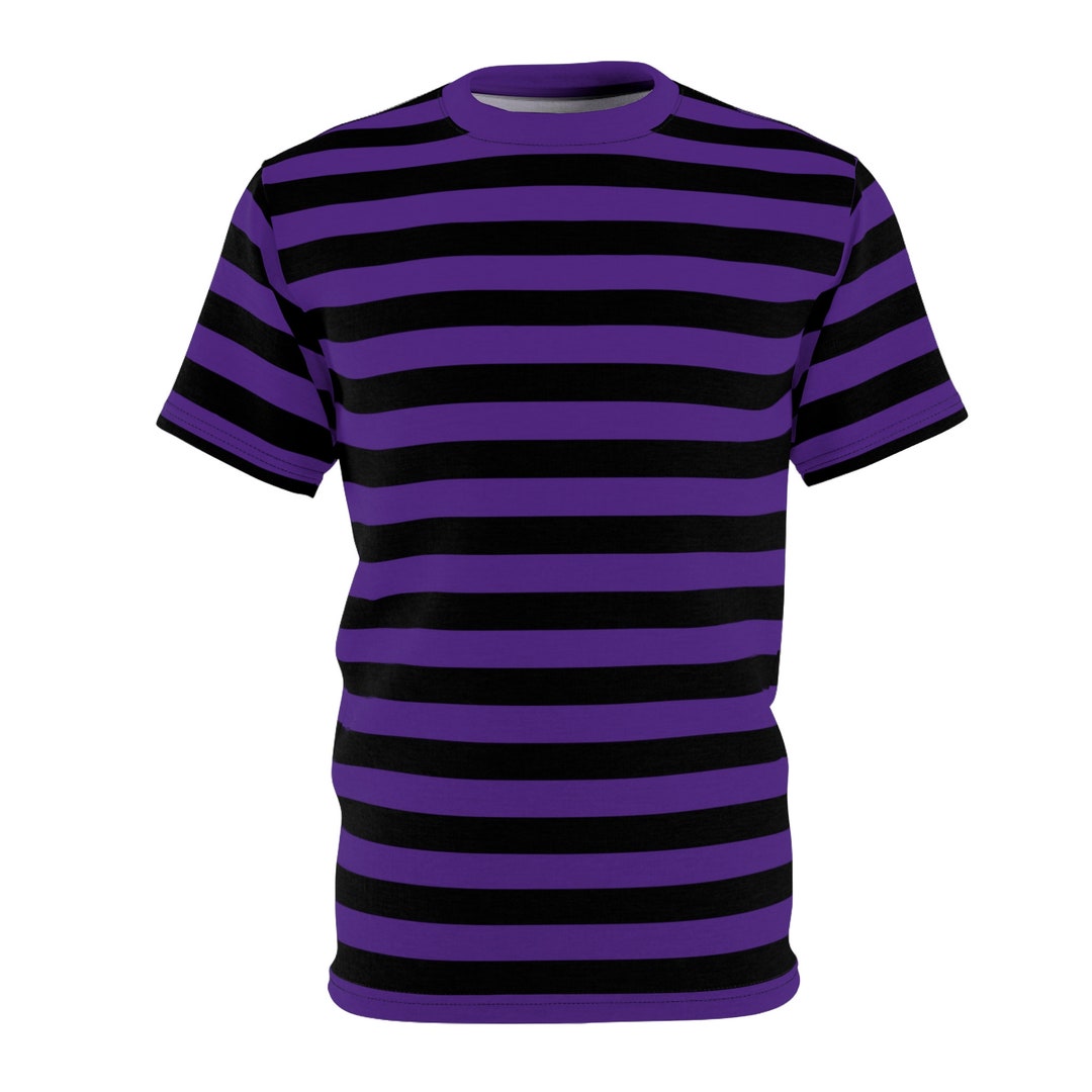 ◆LOW CLASSIC◆ Lc STRIPED BASIC TSHIRT_PURPLE_LC252TS16PP Purple & Black Striped T-shirt Purple Striped T-shirt Gothic