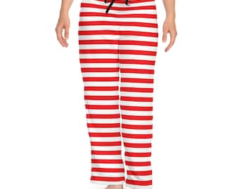 Pantalon de pyjama rayé rouge Pantalon de pyjama Saint-Valentin Pantalon de pyjama rouge et blanc Pantalon de pyjama de Noël pour femme Cadeau pour elle