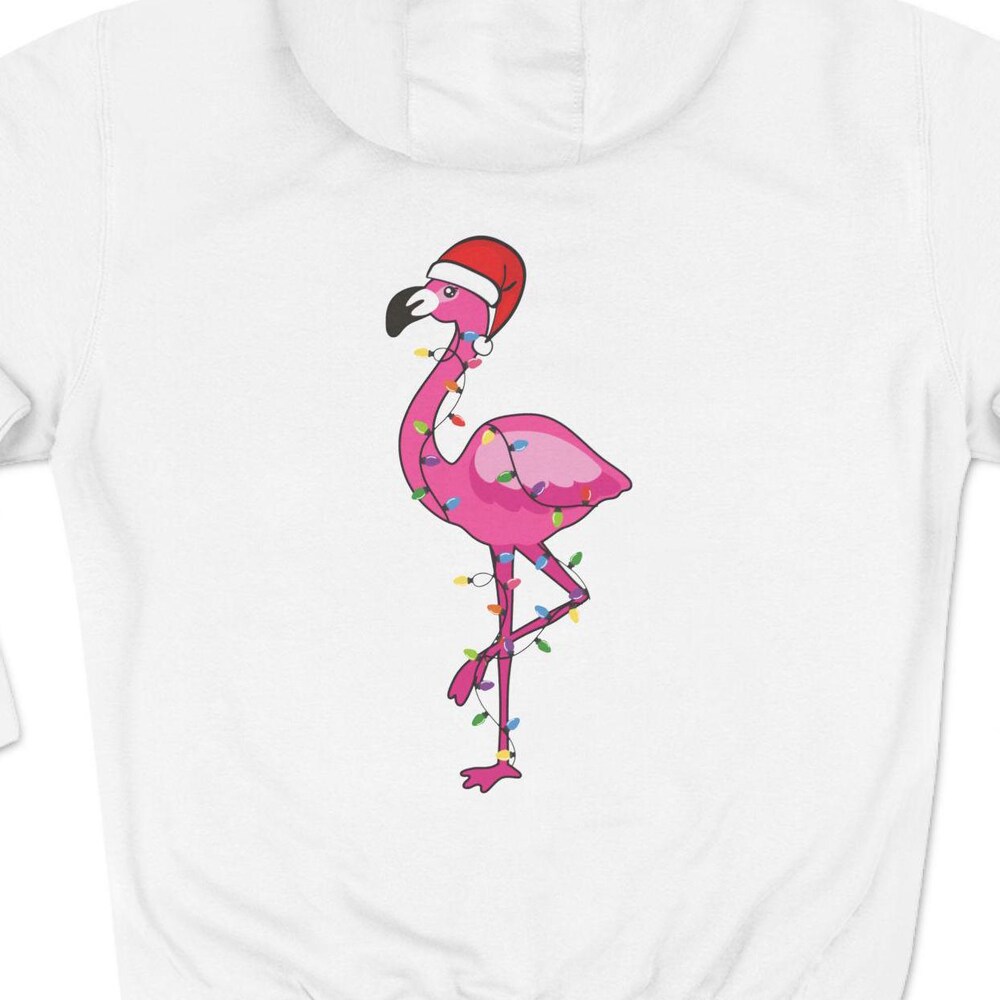 Snorider Design Christmas Flamingo Hoodie Funny Christmas Hoodie Beach Christmas Hoodie Ocean Christmas Tropical Florida Christmas Trendy Christmas Hoodie